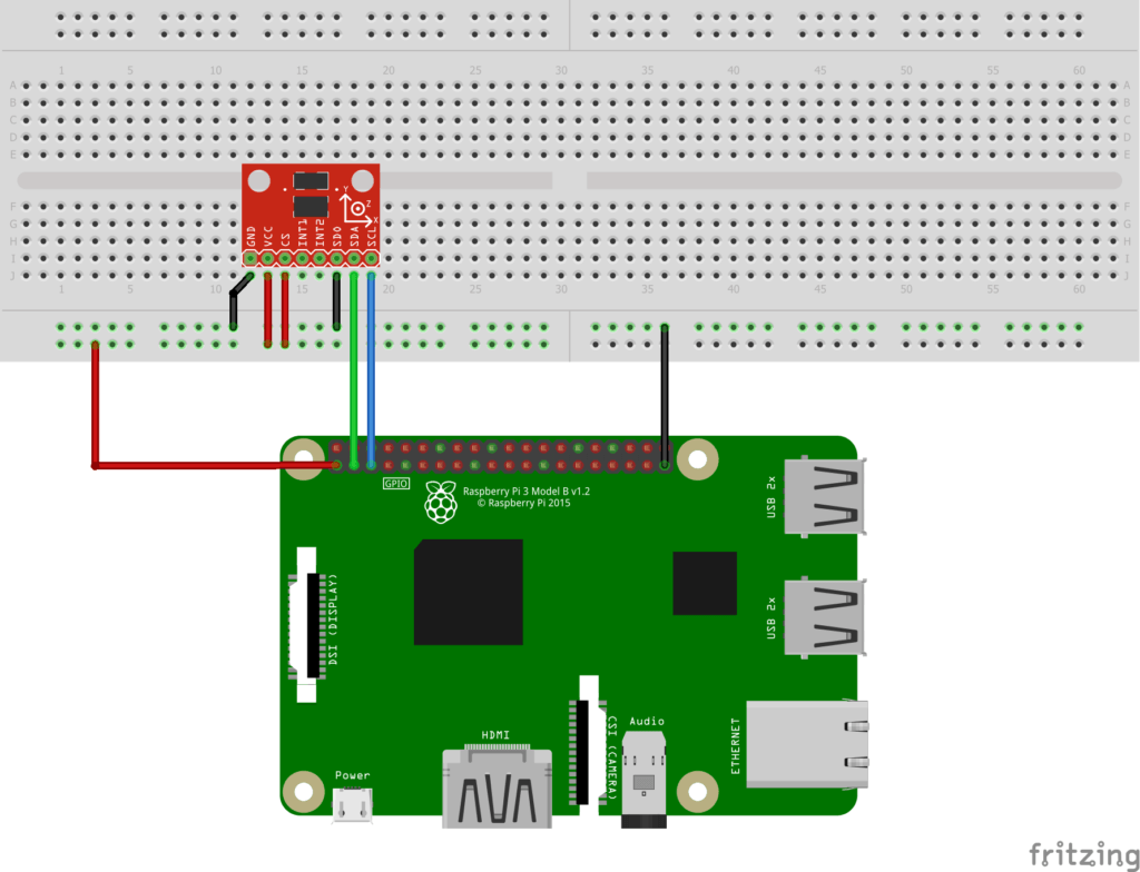 Raspberry Pi 4 (and earlier) with ADXL345 - I2C wiring setup