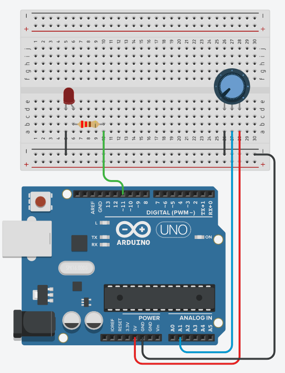 Arduino Circuit - LED and Potentiometer