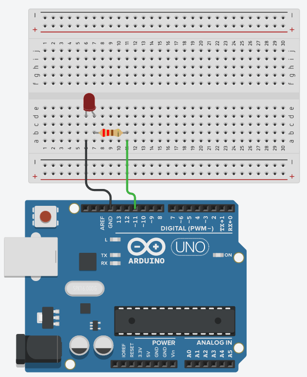 Arduino LED circuit with PWM pin