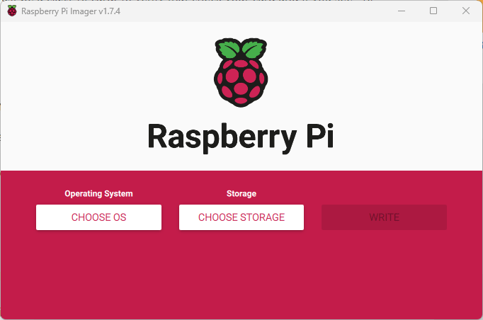 Raspberry Pi Imager v1.7.4